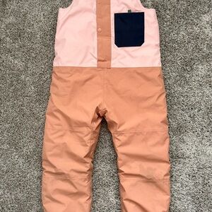 Patagonia Two-Tone Pink & Peach Kids Overalls with Navy Pocket